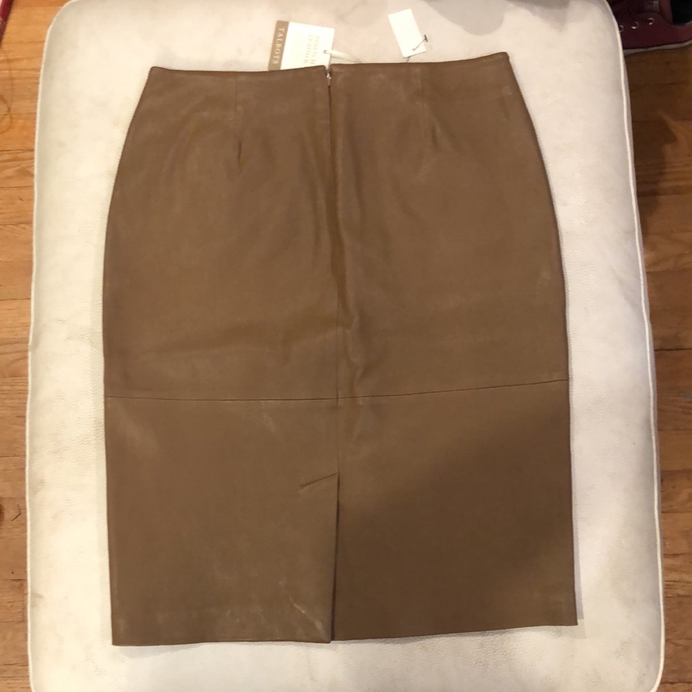 Talbots NWT Tan Leather Skirt - Picture 2 of 8